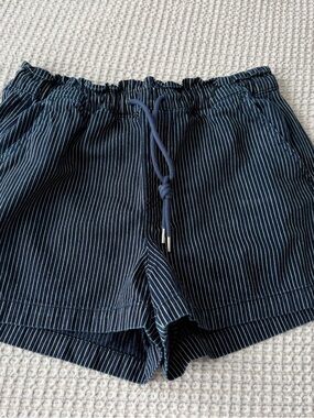 LOFT Navy Pinstripe Drawstring Shorts